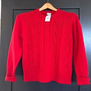 J. Crew Factory Red Cable Knit Sweater NWT Size Medium